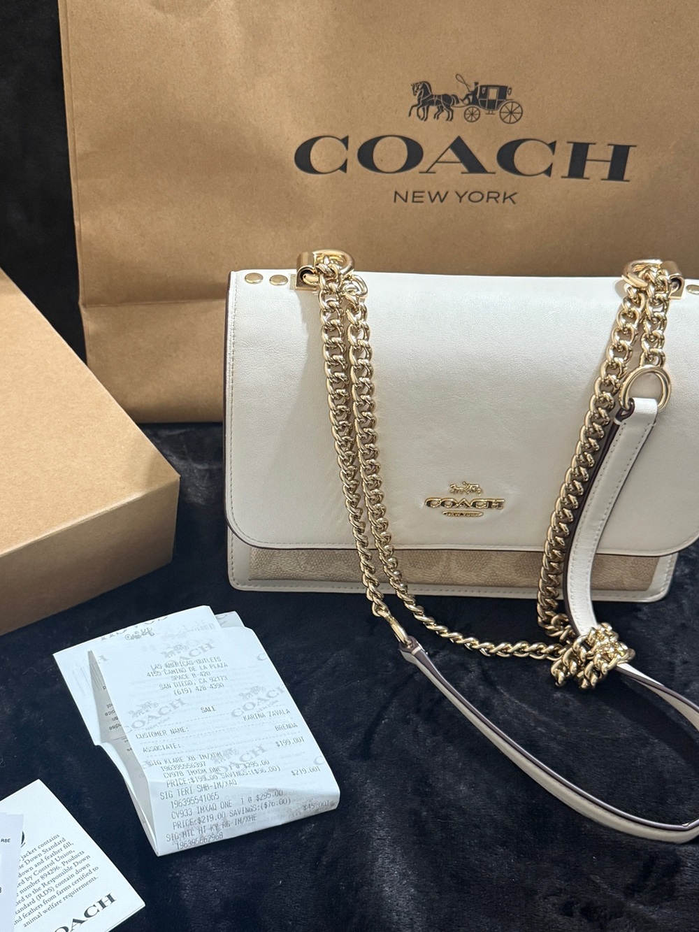 Authentic Coach Klare Crossbody Shoulder Bag. Sand/off White